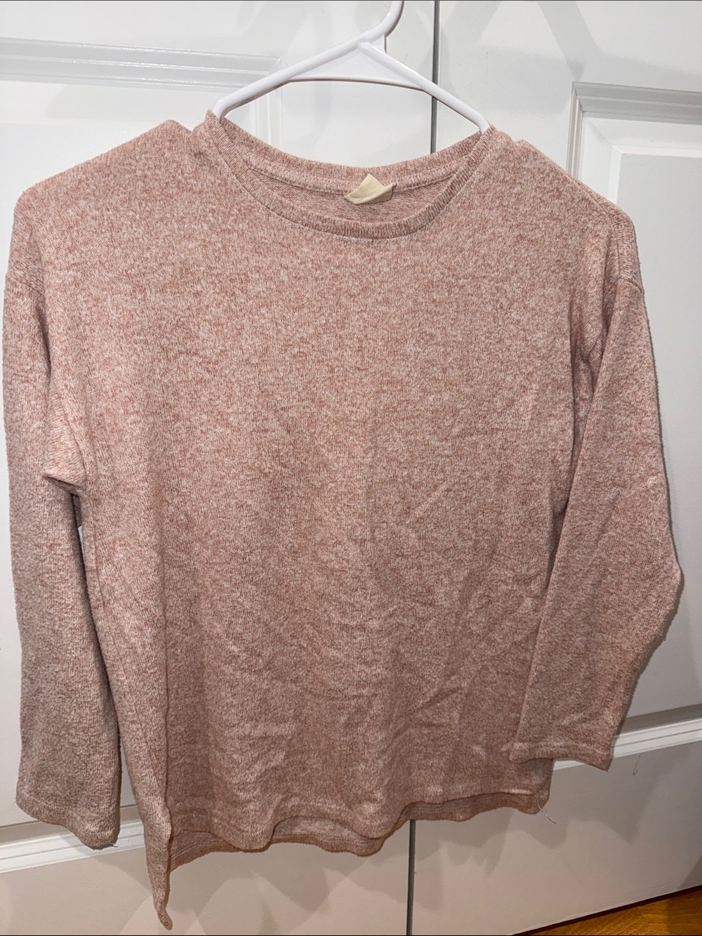 Zara Heathered Blush Rose Crewneck Sweater